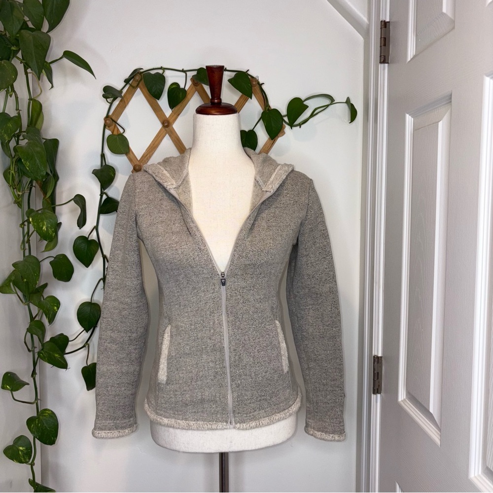 ☀️ Kuhl Jacket Girls Youth XL 14 Apres Full Zip Hoodie Sweater Fleece Grey